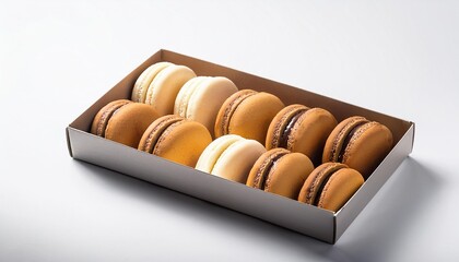 Dorayaki in delivery box with white background isolated