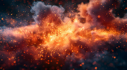 Fototapeta premium Abstract Background with Orange and Red Sparks