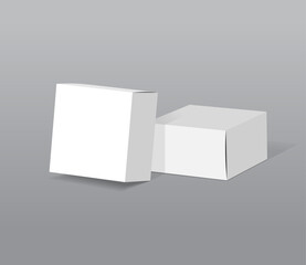 Product packaging cardboard box. Blank white 3D illustration for mockup designing.