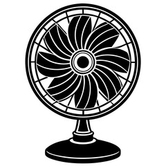 table fan silhouette vector illustration