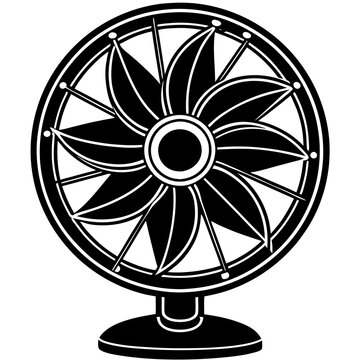 recommend clip art: table fan silhouette vector illustration