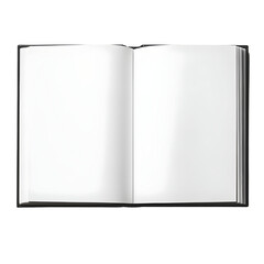 Naklejka premium Open Blank Book with Black Cover Isolated on Transparent Background