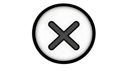 Obraz premium Black and White Cross Symbol Inside a Circle with a Thick Black Outline on Transparent Background