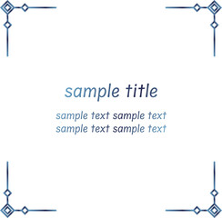 青いグラデーションの四角いあしらいフレーム5