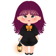 Adorable Halloween Characters Ghosts, Witches, Pumpkins, and Spooky Scenes with Cute Costumes, Trick or Treat Buckets, Haunted Houses, and Black Cats for a Whimsical Halloween Collection