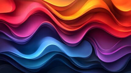 Vibrant Colorful Waves in Abstract Flowing Gradient Design