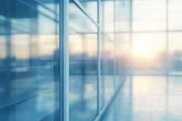 Fototapeta premium Abstract view of the sun shining through a glass window.