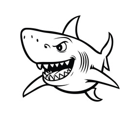 Angry Cartoon Shark Vector