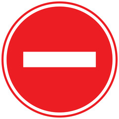 No entry. Red road stop sign icon.Red circle prohibition sign, stop symbol. vector illustration. Access ban simbol. Vector illustration