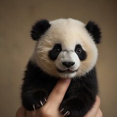 Fototapeta premium A highly detailed, creative close-up shot with a shallow depth of field, featuring a finger-sized