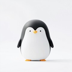 Fototapeta premium A cartoon cute penguin on white background