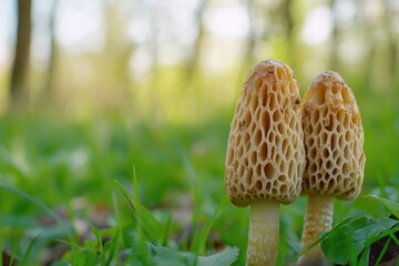 Grass with mushrooms