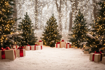 christmas tree and gifts