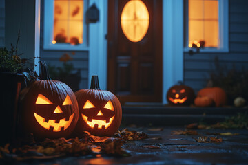 halloween pumpkin on the window