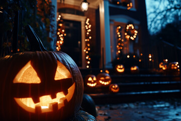 halloween lantern in the night