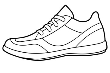 Continuous one simple single abstract line drawing of footwear icon in silhouette on a white background