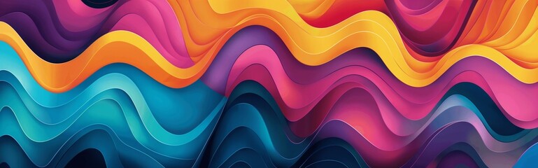 Vibrant abstract background, Bold waves merging dynamic design, The energetic flow in abstract art.
