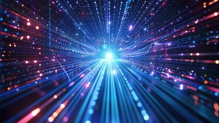 Fototapeta premium Abstract Futuristic Background with Lines and Lights.
