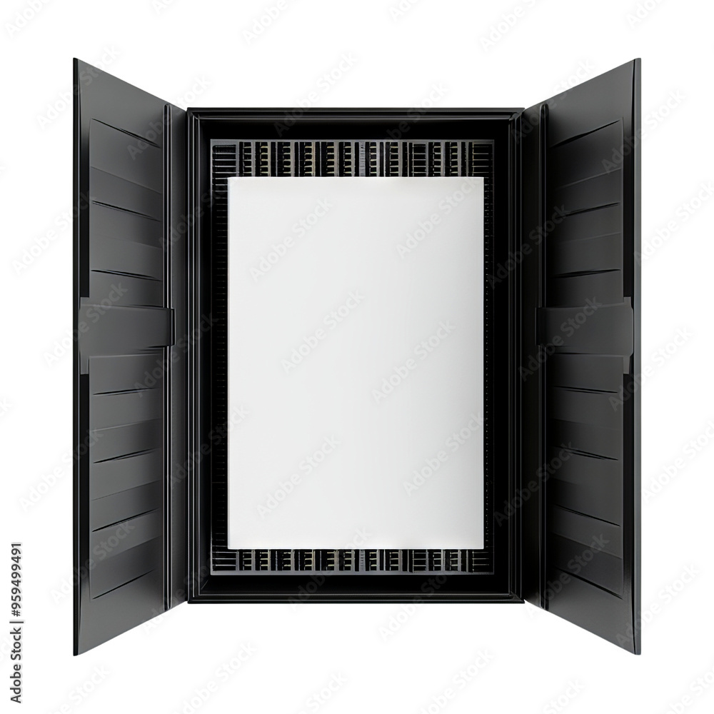 Poster empty black frame showcasing a blank canvas, perfect for creative projects and artistic displays in 