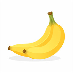 two piece banana isolated vector illustration clip art cartoon, a couple of banana
