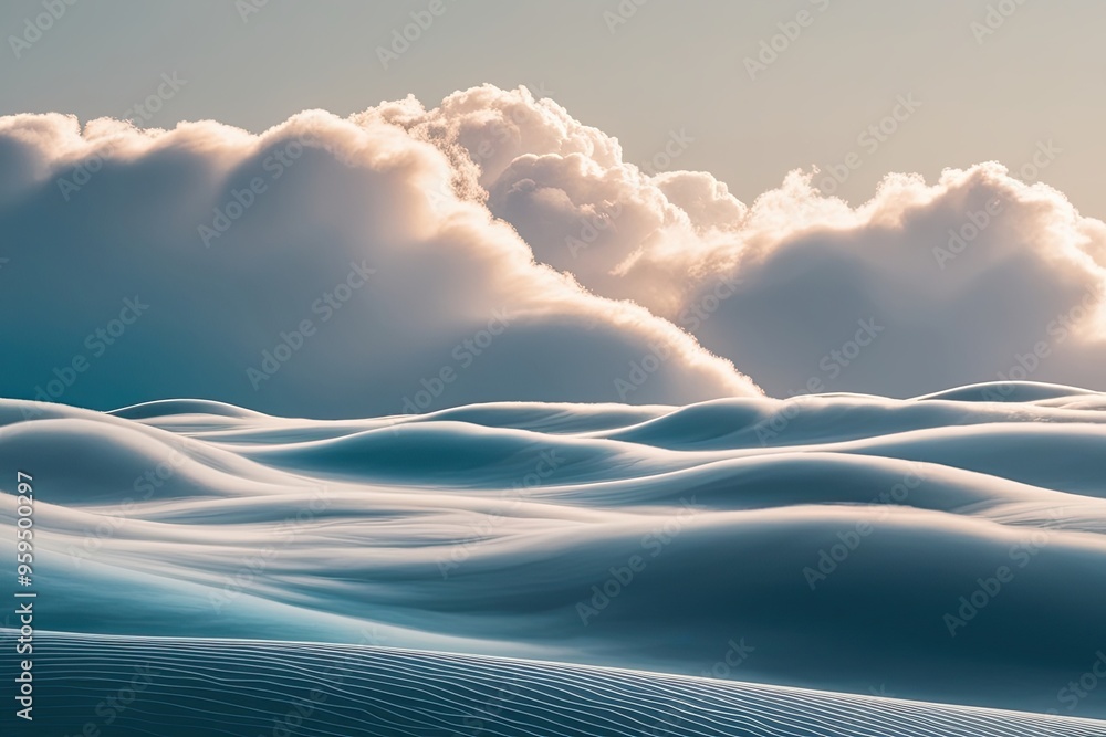 Poster crisp abstract cloudy background design with smooth waves and bright texture