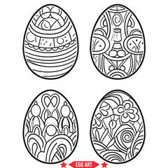 Whimsical Egg Artistry  Explore the World of Design with Unique Silhouette Elements