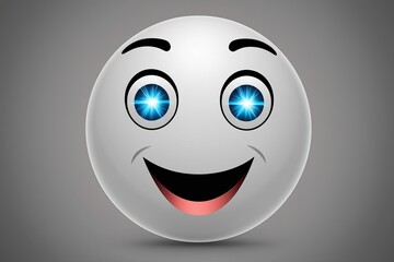 Fototapeta premium Blissful Emoticon with Sparkling Eyes Expressing Joy and Happiness
