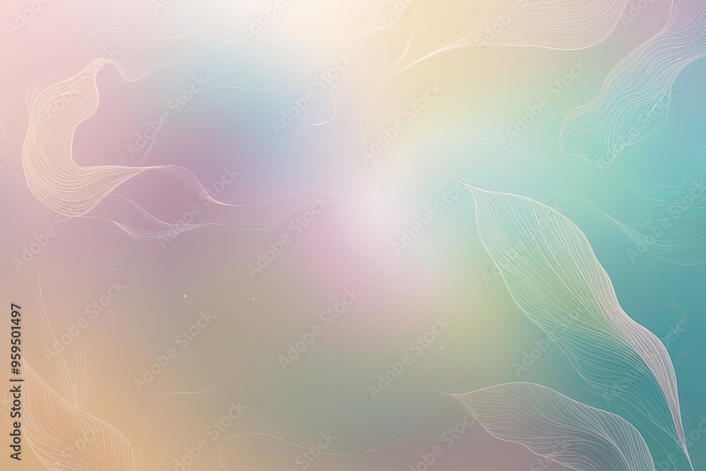 Poster ethereal soft gradients abstract illustration with dreamy patterns and gentle colours