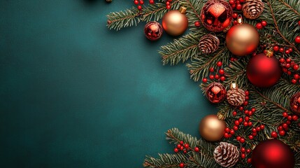 Merry Christmas and Happy New Year festive colorful composition. Christmas background. Xmas banner and holiday poster