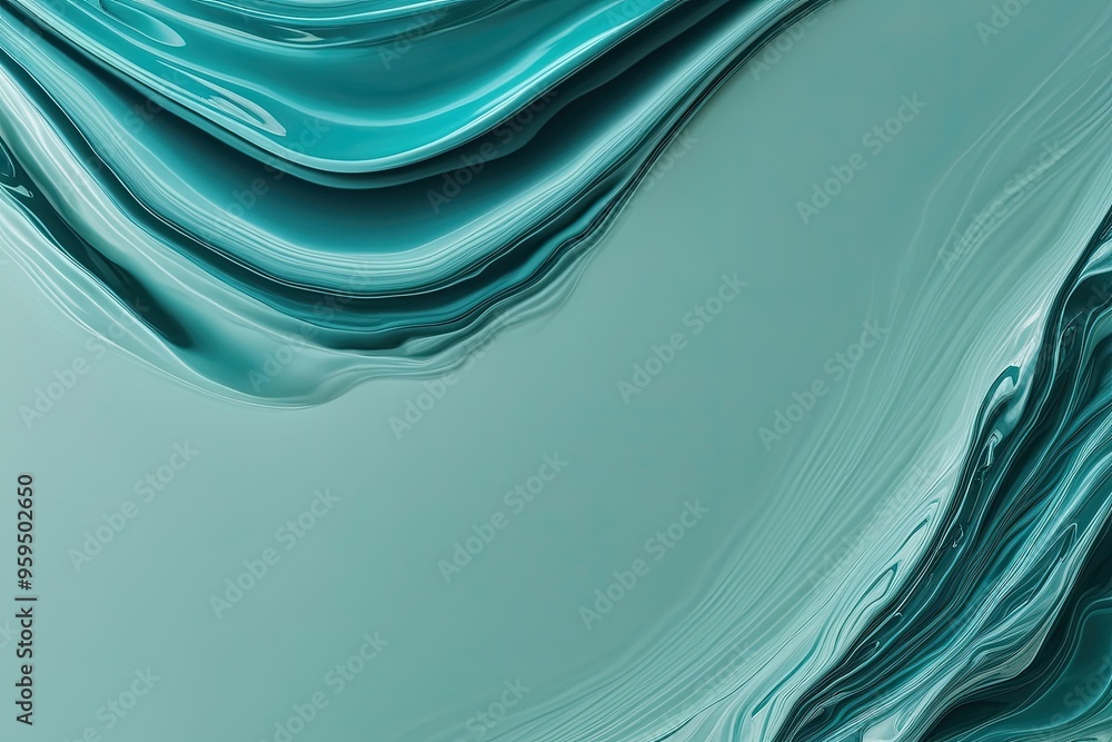 Poster stylish soft aqua surface with abstract wave and fluid texture