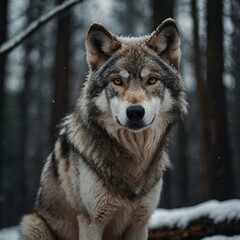 Fototapeta premium wolf in snow
