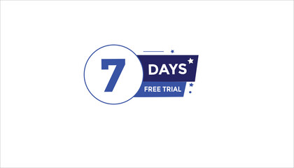 7 days free trial Countdown number banner templates. time icon. Vector Illustration 
