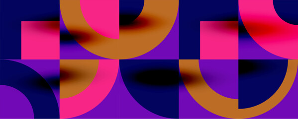 Obraz premium Neo memphis geometric pattern with circles, squares. Pop art abstract background for covers, banners, flyers and posters and other templates