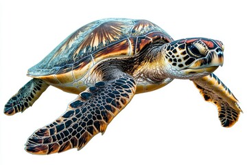 Fototapeta premium Sea turtle gliding underwater