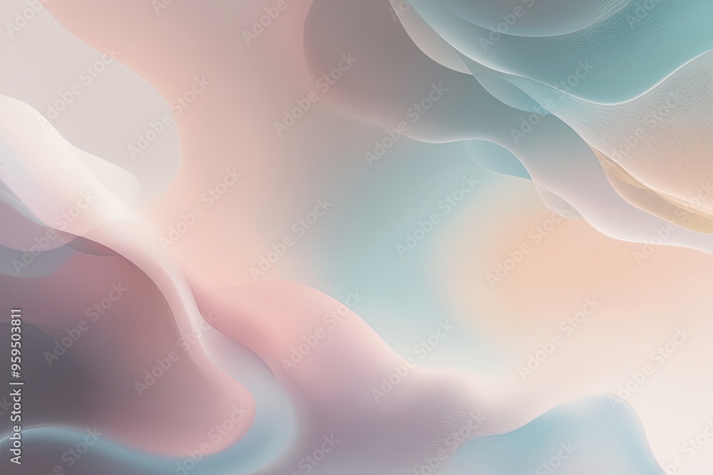 Poster dreamy abstract illustration with soft gradients gentle colors and ethereal patterns
