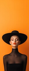 Fototapeta premium A woman wearing a black hat