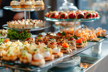 Buffet food catering food party at restaurant