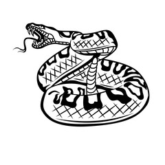 Rattle Snake | Snake | Venomous Snake | Viper Snake | Reptile | Wild Animal | Desert Animal | Wildlife | Original Illustration | Vector and Clipart | Cutfile and Stencil