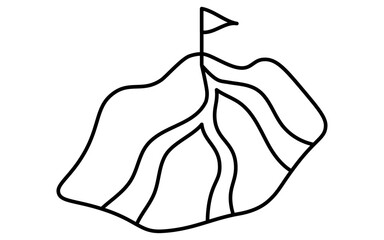 Business icons for the path to the summit goal, target, goal attainment, and goal, isometric illustration