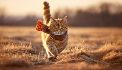 Obraz premium マフラーをした猫