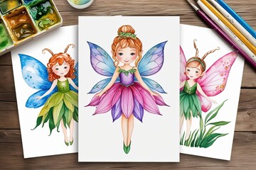 Obraz premium Enchanting Fairy Watercolor Art for Whimsical Youthful Appeal
