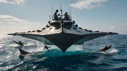 Ai generative, boat in the sea