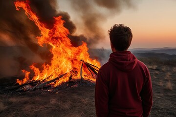 Wildfire Emotions: Capturing the Flames of Turmoil and Energy