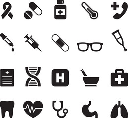 medical icons set vector 