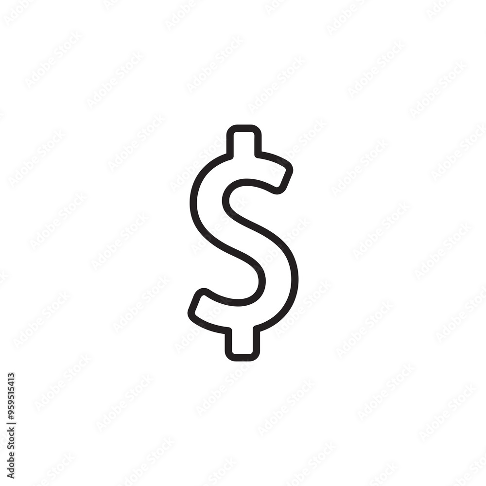 Aufkleber dollar sign icon ,vector flat simple linear illustration for web and app..eps