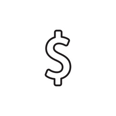 Dollar sign icon ,vector flat simple linear illustration for web and app..eps