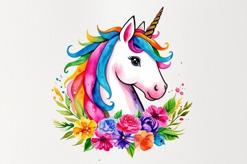Vibrant Unicorn Watercolor Clipart Collection for Creative Projects