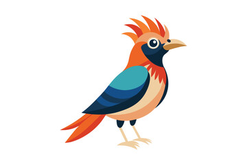 A beautiful cute bird vector art illustration with white background.