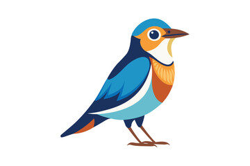 A beautiful cute bird vector art illustration with white background.