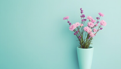 Obraz premium A single pastel color, such as mint green or lavender, providing a soothing and simple backdrop